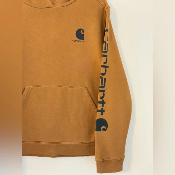 Carhartt Kids Tan Hoodie Sweater Pullover - Picture 3 of 4